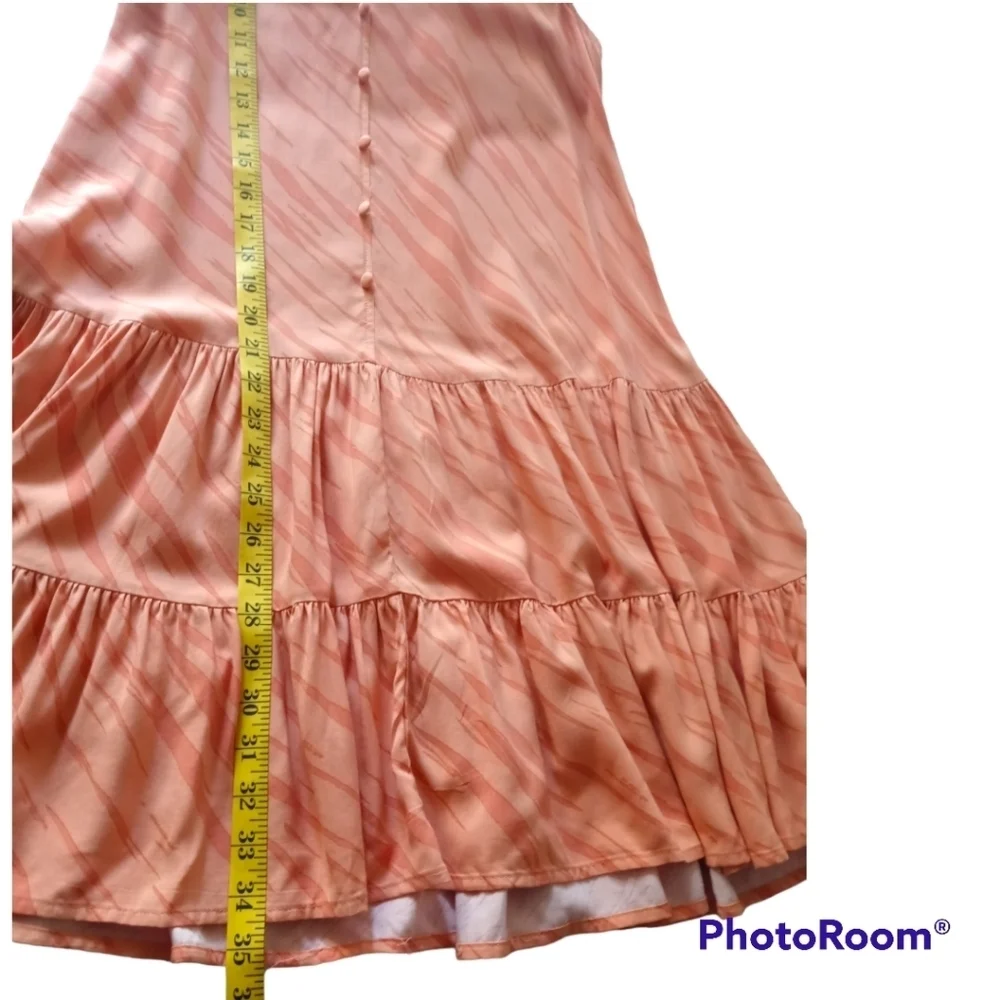 Nine West Orange Zebra Flouncy Button-Front Tiered Size XS.